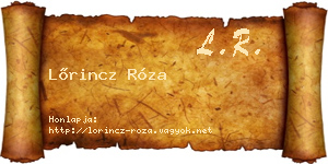 Lőrincz Róza névjegykártya