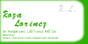 roza lorincz business card